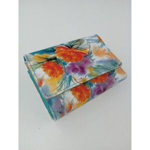 Safe Keeper Turquoise Floral Tri Fold Women's Wallet